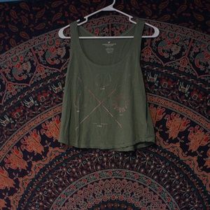 Army Green Graphic Tank Top (AE)